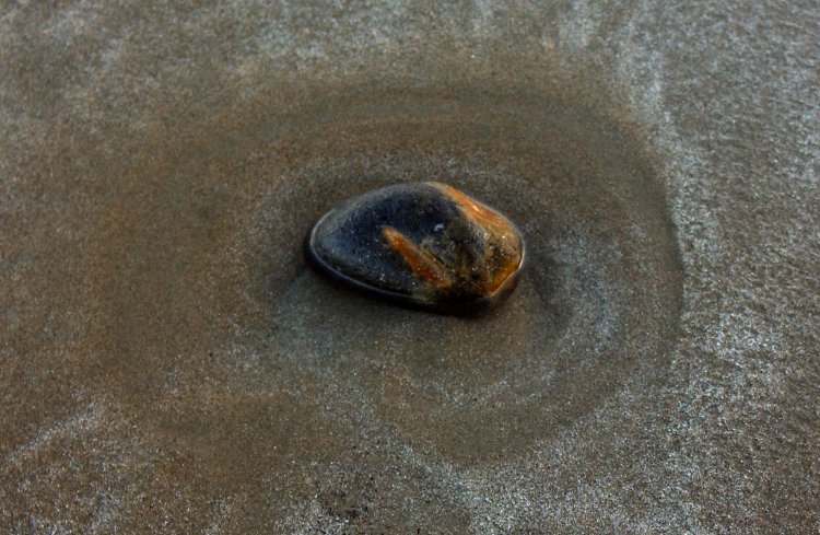 Pebble on the beach at Dungeness, Kent December 2006