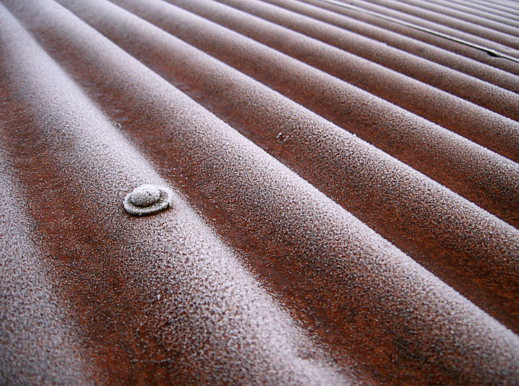 Frost on a roof in Devon, December 2009