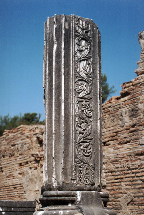 Stone column at Olympia, Greece, August 2000
