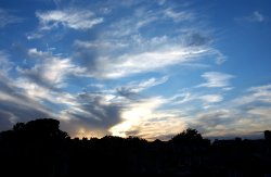 Sunset over Bow, London August 2005